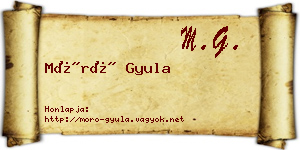 Móró Gyula névjegykártya